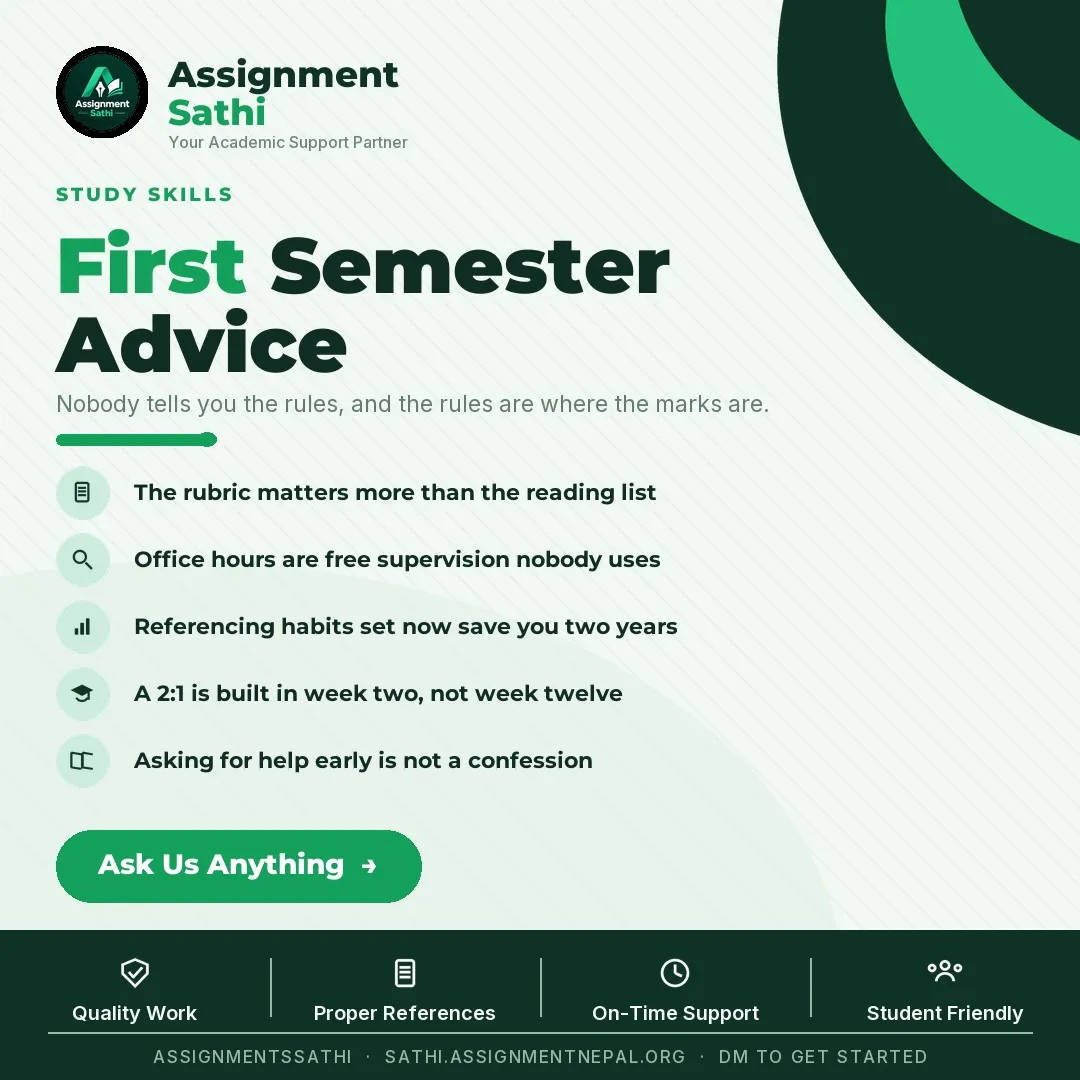 First Semester Advice poster